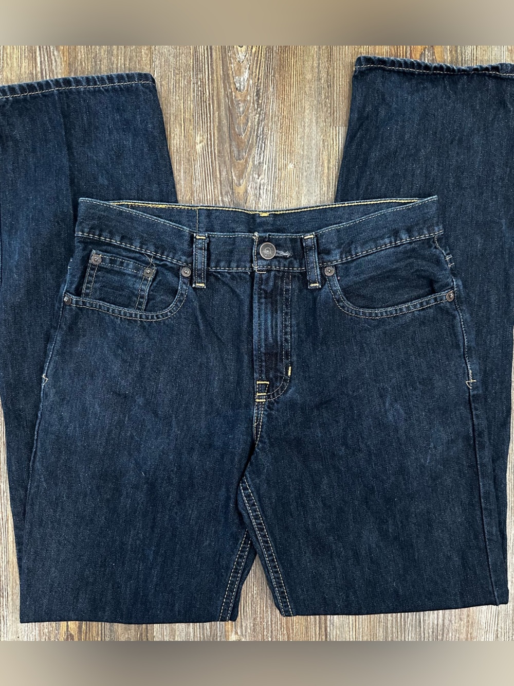 Vintage Ralph Lauren Dark Washed 100% Cotton Jeans Relaxed Fit Womens 16 Luxury
